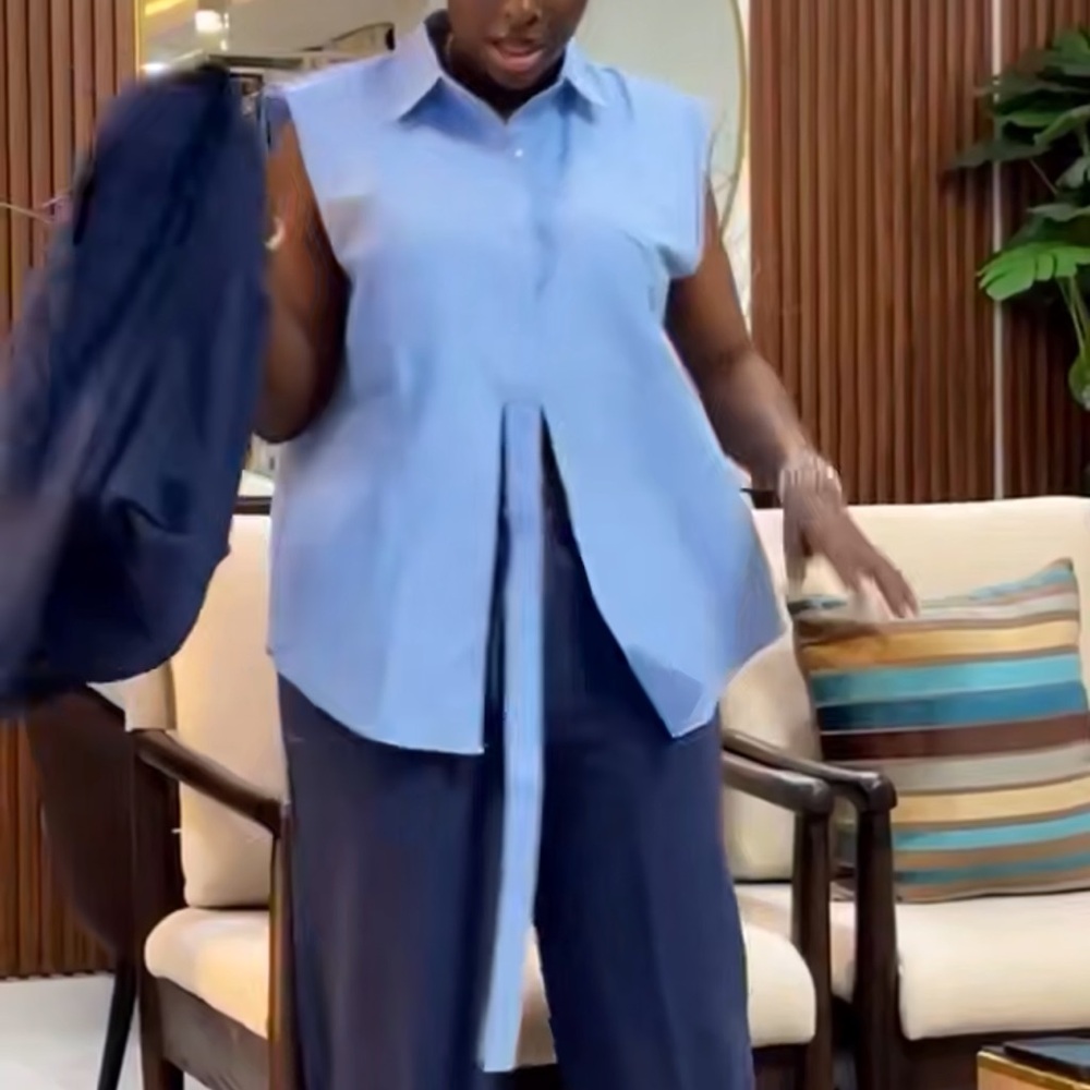 Stylish Blue Women's Jumpsuit - Picture 4 of 5